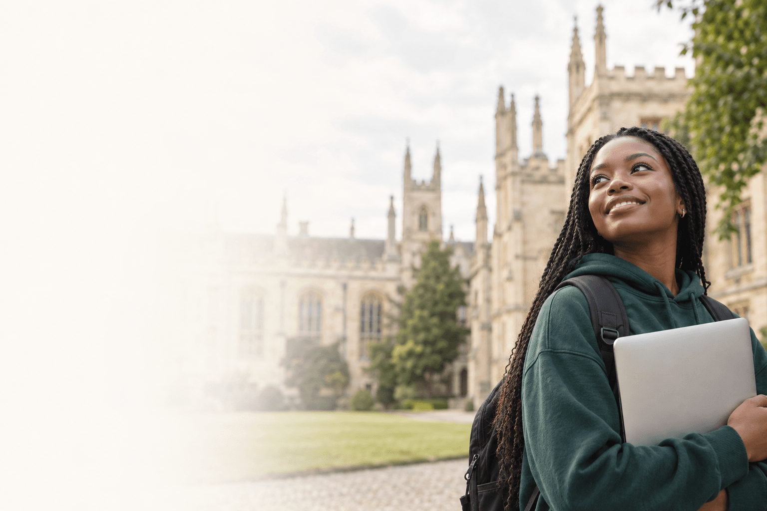 Student looking ahead to life on campus